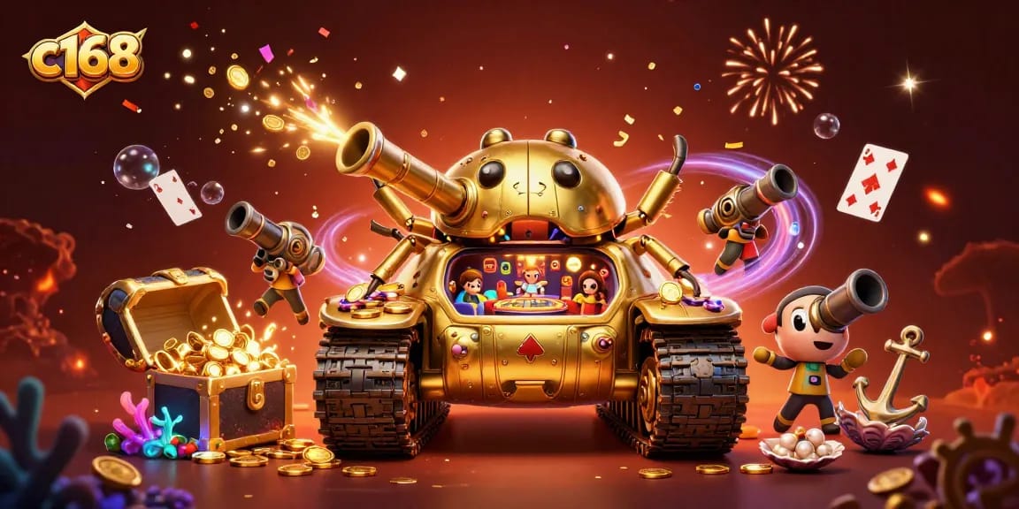 Experience thrilling action with c168's vibrant casino illustration packed with joy and excitement.