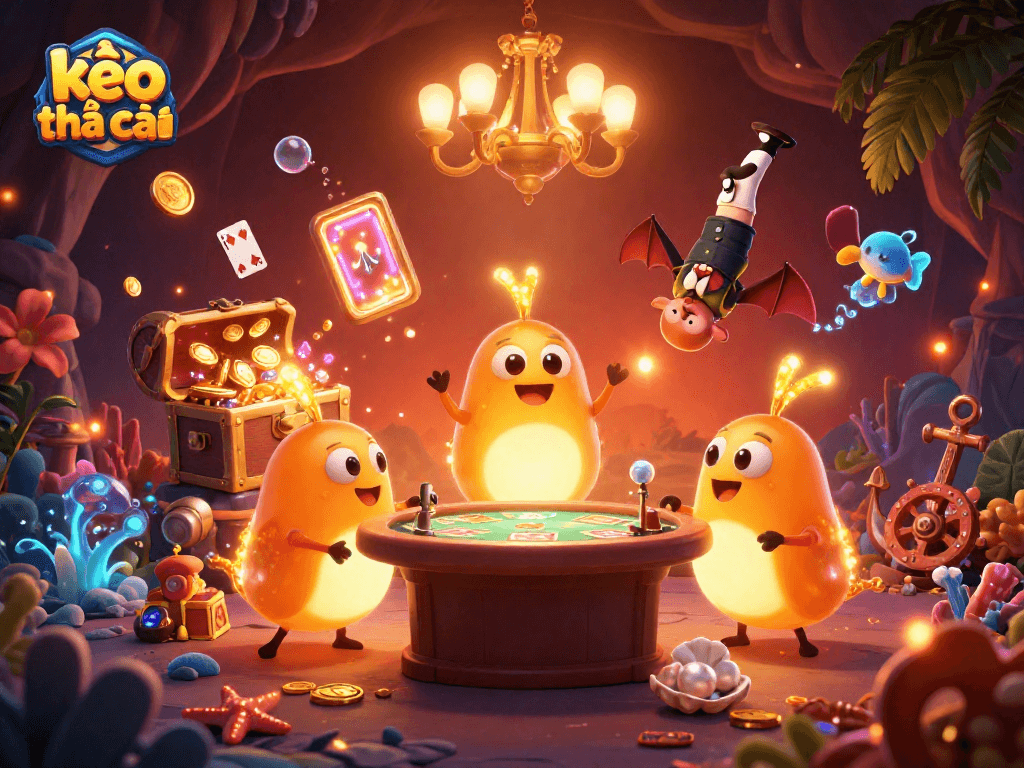 Engage with the kèo nhà cái atmosphere at this vibrant casino featuring glowing elements and rich treasures.