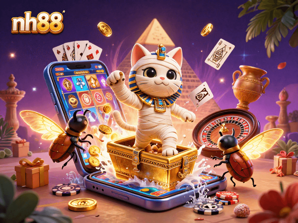 nh88 players enjoy dynamic casino games with 3D Egyptian characters and vibrant gameplay elements.
