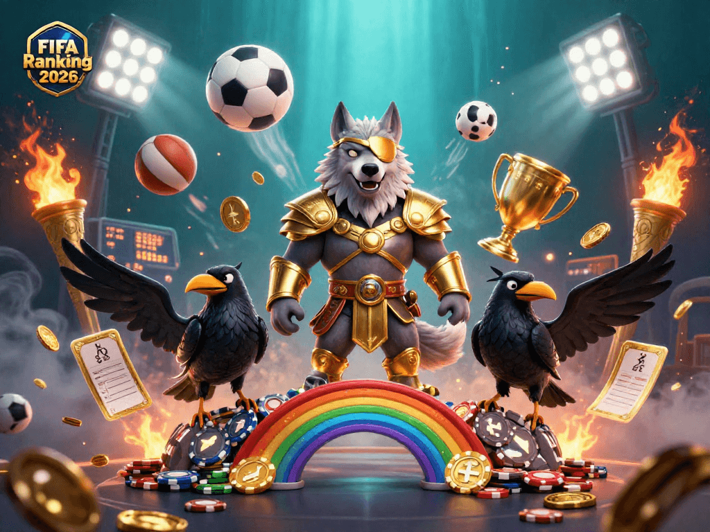 Experience FIFA Ranking 2026 in a vibrant casino scene with sports balls and dynamic elements.