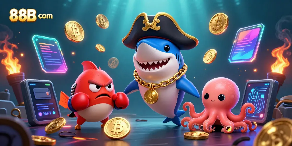 Bet on exciting games with 88B com featuring a pirate shark and treasure-filled octopus