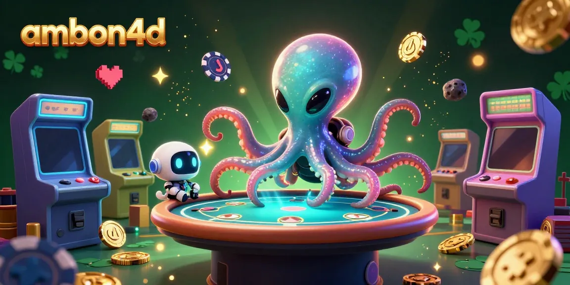 Experience thrilling poker with ambon4d's alien octopus in a vibrant casino universe.