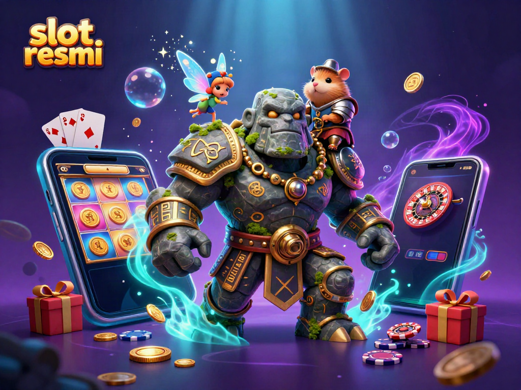 Spin the reels with slot resmi in this vibrant 3D casino scene filled with enchanting characters and game elements.