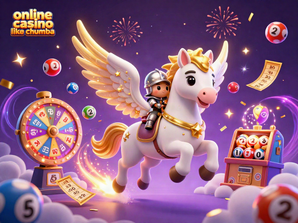 Play and win at online casino like Chumba, featuring vibrant lottery elements and magical visuals.