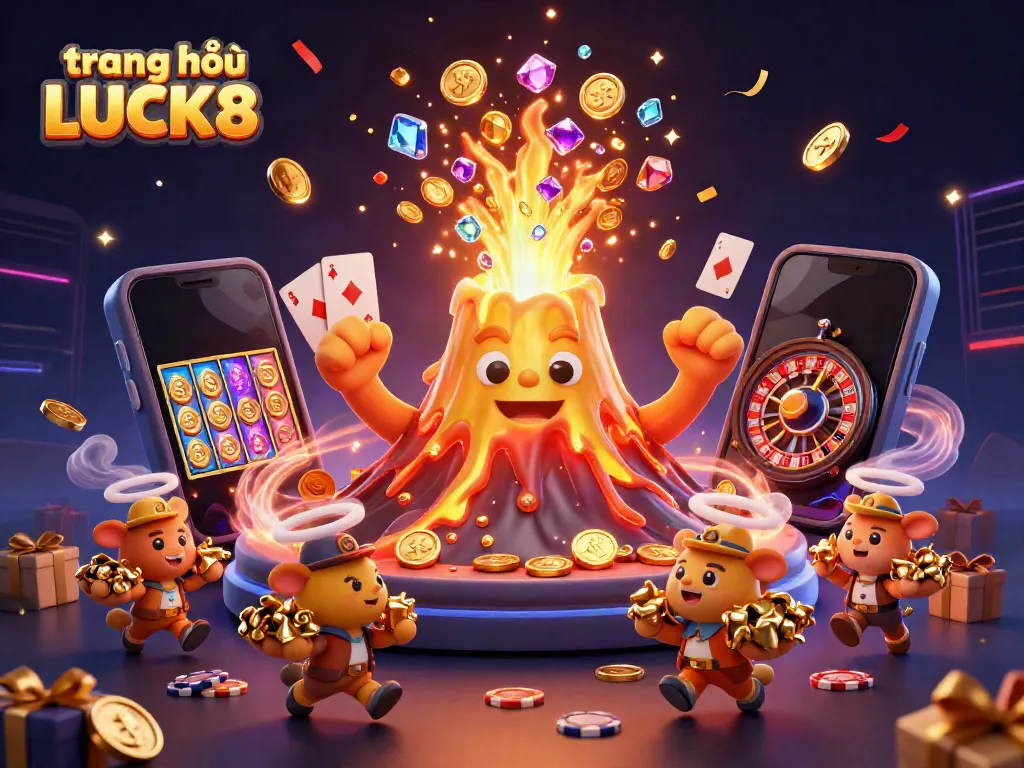 Engage with the excitement of gaming at trang chủ LUCK8, showcasing vibrant casino elements and treasure.