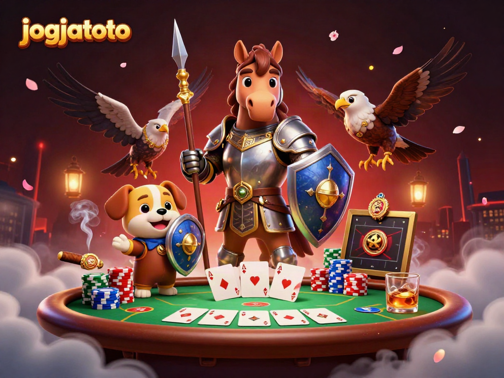 Join the action at jogjatoto with immersive poker scenes featuring colorful chips and dynamic characters.