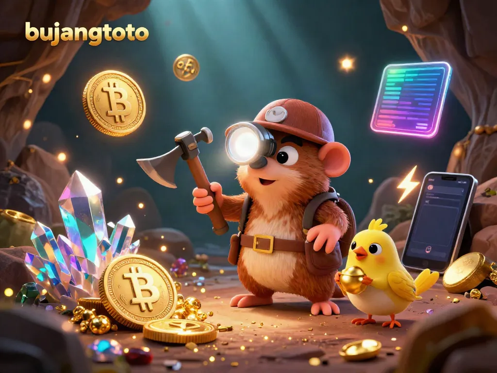 Engage in bujangtoto's thrilling gameplay with vibrant 3D casino elements in a treasure-filled cave.