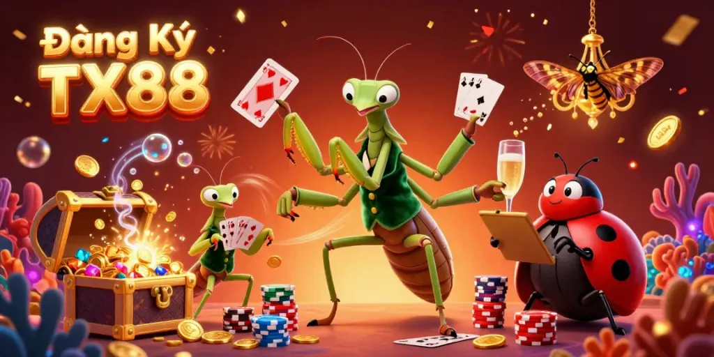 Experience the fun of Đăng Ký TX88 with vibrant casino themes, lively characters, and exciting game elements!