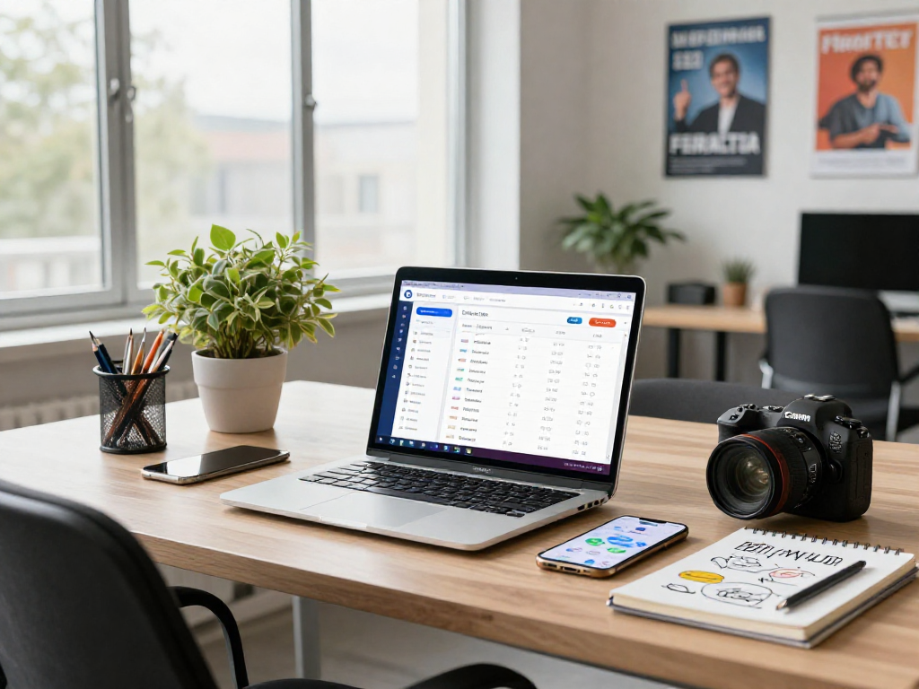 Buy iOS installs in a modern marketing workspace with analytics dashboard, inspiring app growth strategies.