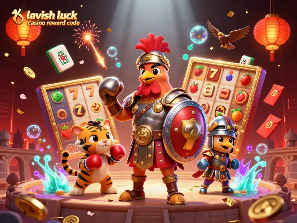 Activate your winning streak with the lavish luck casino reward code in an epic 3D gaming illustration.