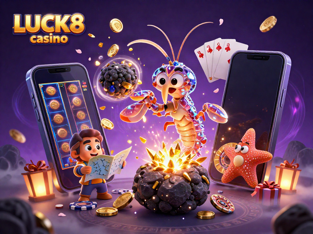 Experience excitement with LUCK8 casino as gaming treasures explode in a vibrant cosmic setting.