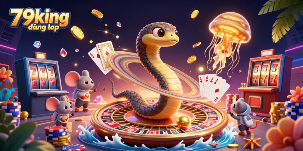 Engage in thrilling gameplay at 79king đăng nhập with vibrant 3D casino elements capturing excitement and fun.