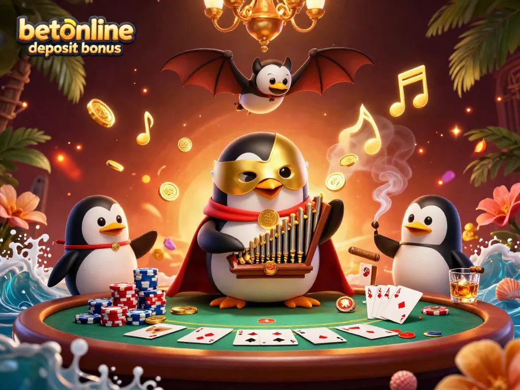 Experience the excitement of the betonline deposit bonus with golden coins and poker thrills!