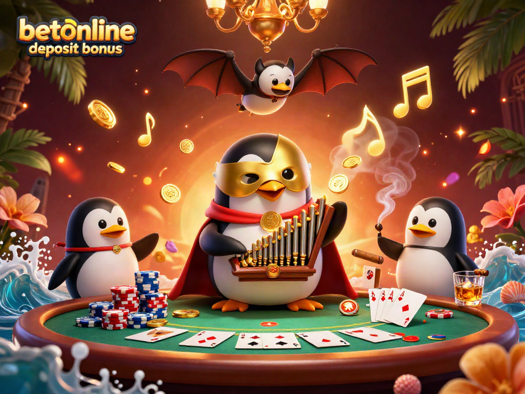 Experience the excitement of the betonline deposit bonus with golden coins and poker thrills!
