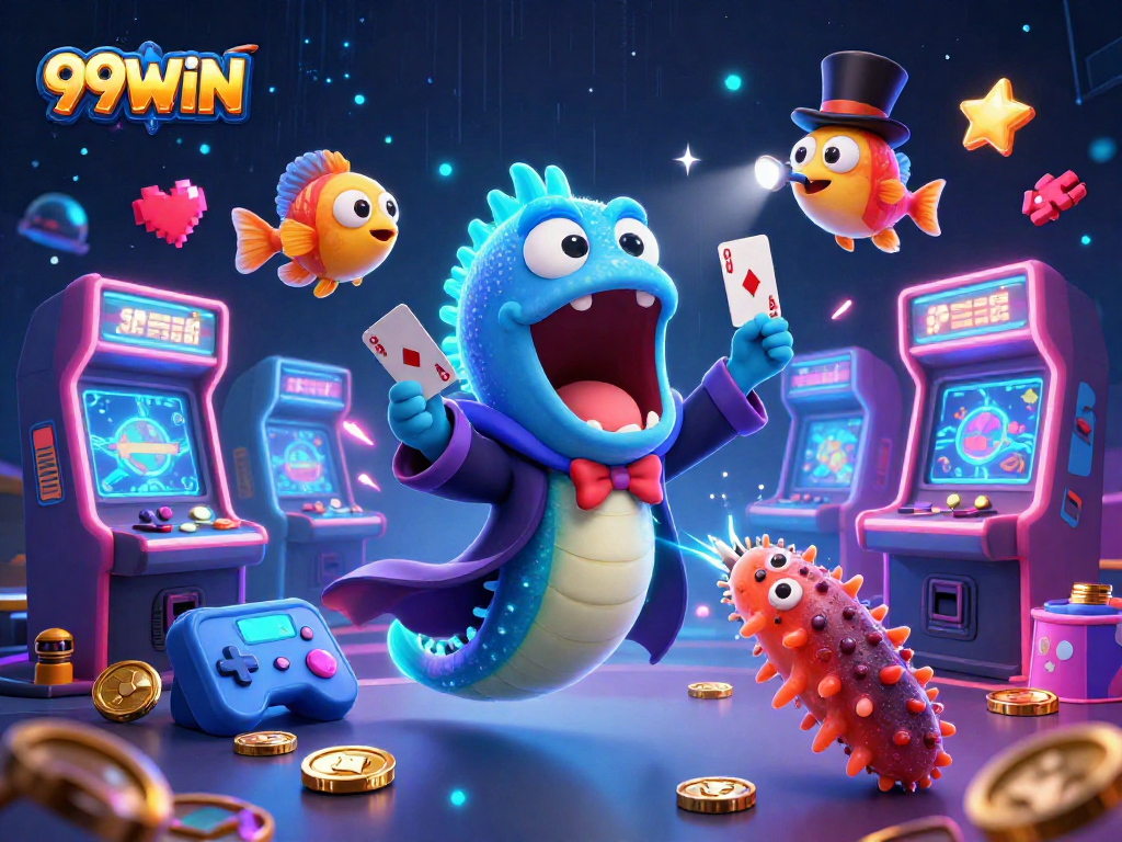 Engage in thrilling gameplay at 99WIN with vibrant casino-themed characters and elements.