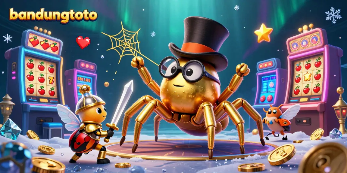 Experience the thrill of bandungtoto with vibrant slot machines and a dynamic 3D scene.