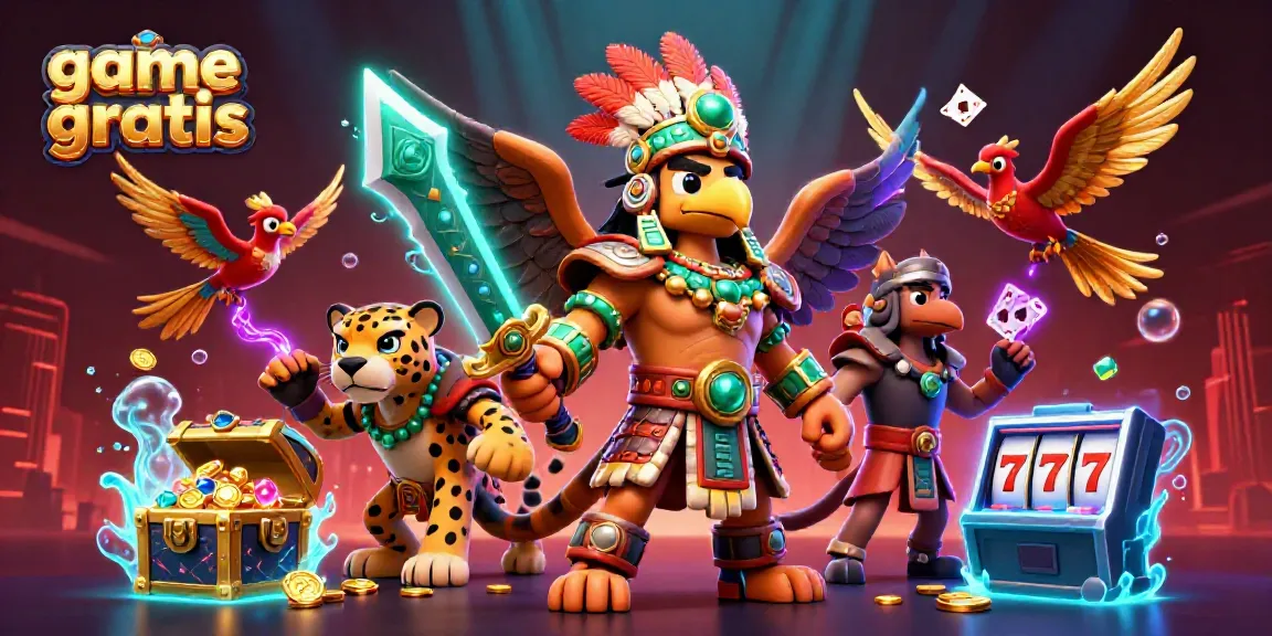 Enjoy vibrant game gratis action with an Aztec warrior and jaguar amidst dynamic slot elements.