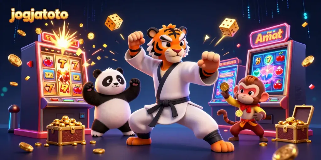 Experience thrilling casino moments with jogjatoto’s dynamic 3D illustration of exciting games and characters.