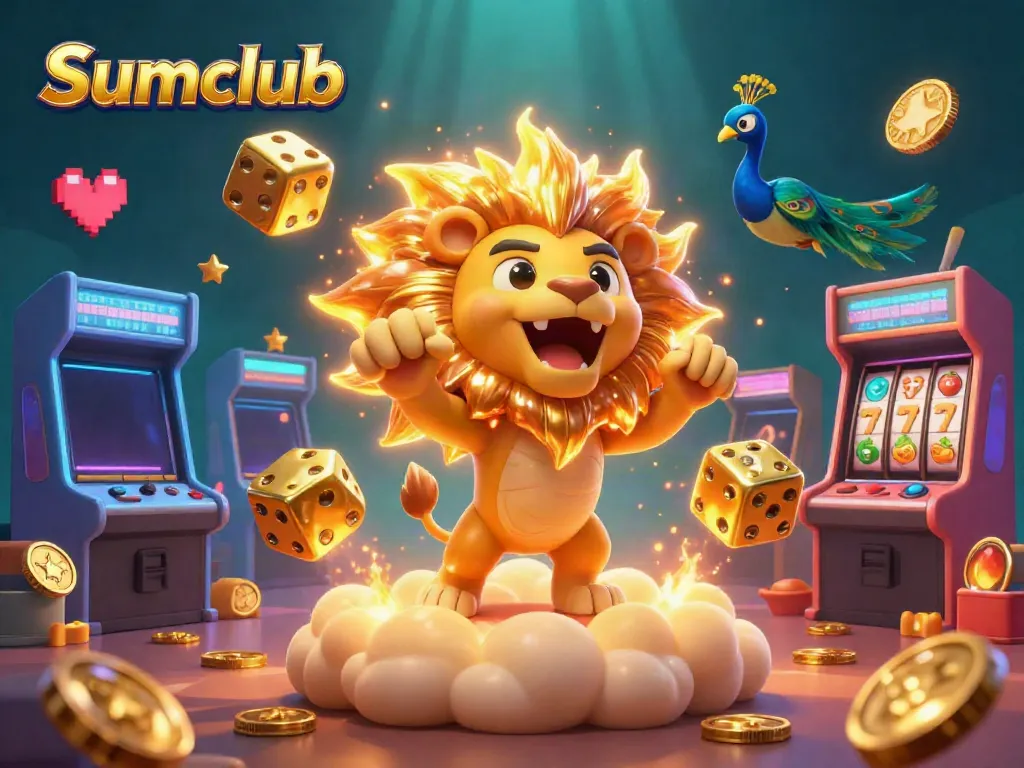 Experience the thrilling Sumclub gambling adventure with vibrant characters and casino elements.