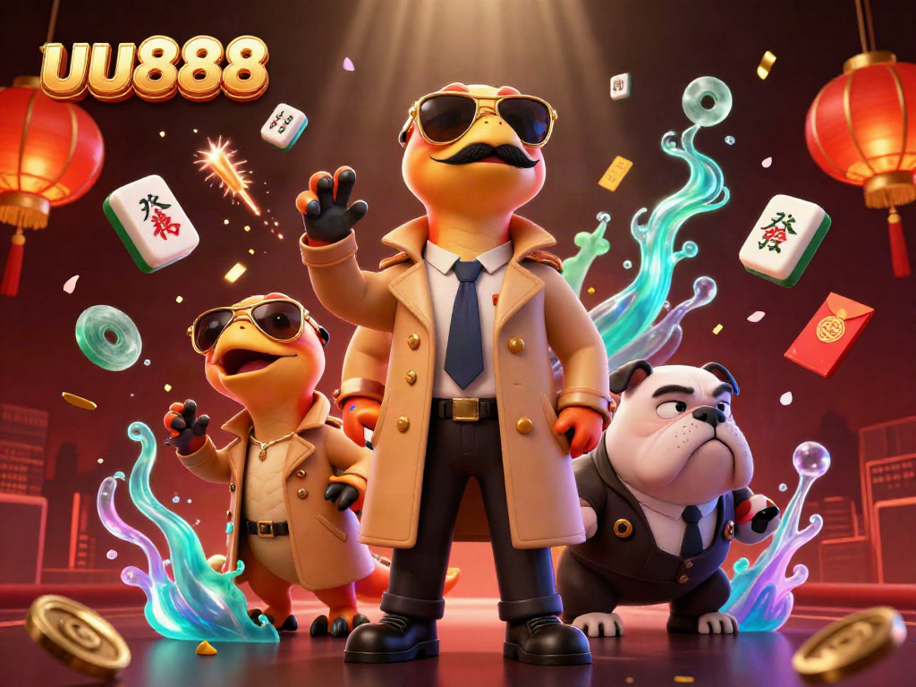 Experience excitement at uu888 with cartoon raptors in a trench coat attempting to enter a VIP casino lounge.