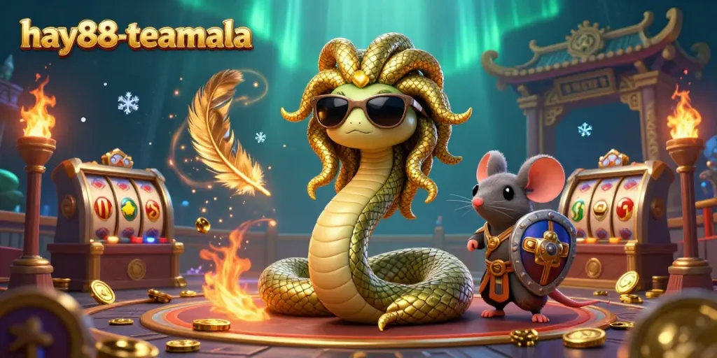 Experience exhilarating gameplay at hay88-teamala with a vibrant casino scene featuring Medusa and dynamic gaming elements.