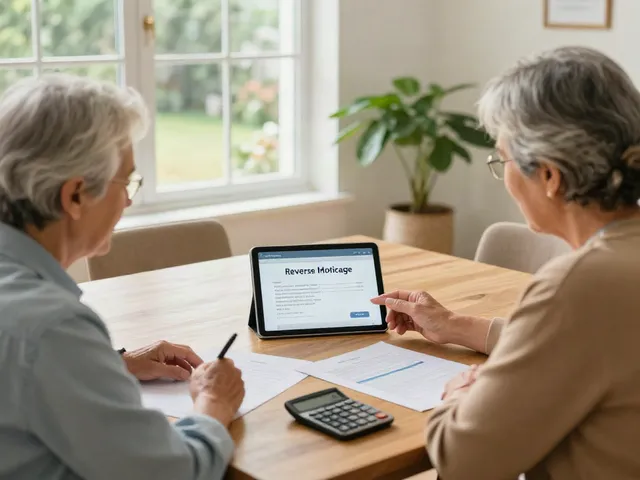 Which banks offer reverse mortgages in Australia, couple discussing options at home office.