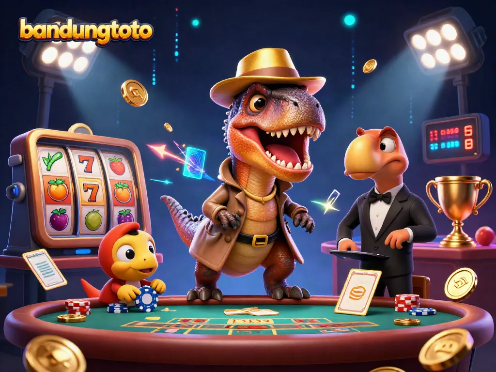 Experience thrilling gameplay at bandungtoto with a velociraptor card counter and vibrant casino action.