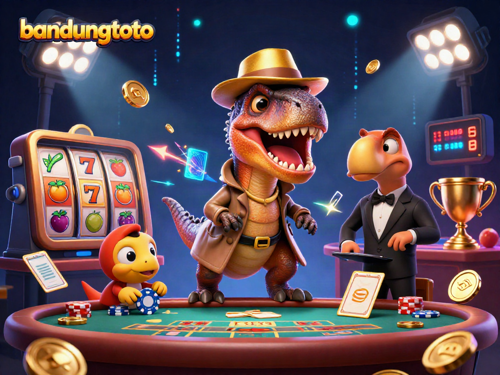 Experience thrilling gameplay at bandungtoto with a velociraptor card counter and vibrant casino action.