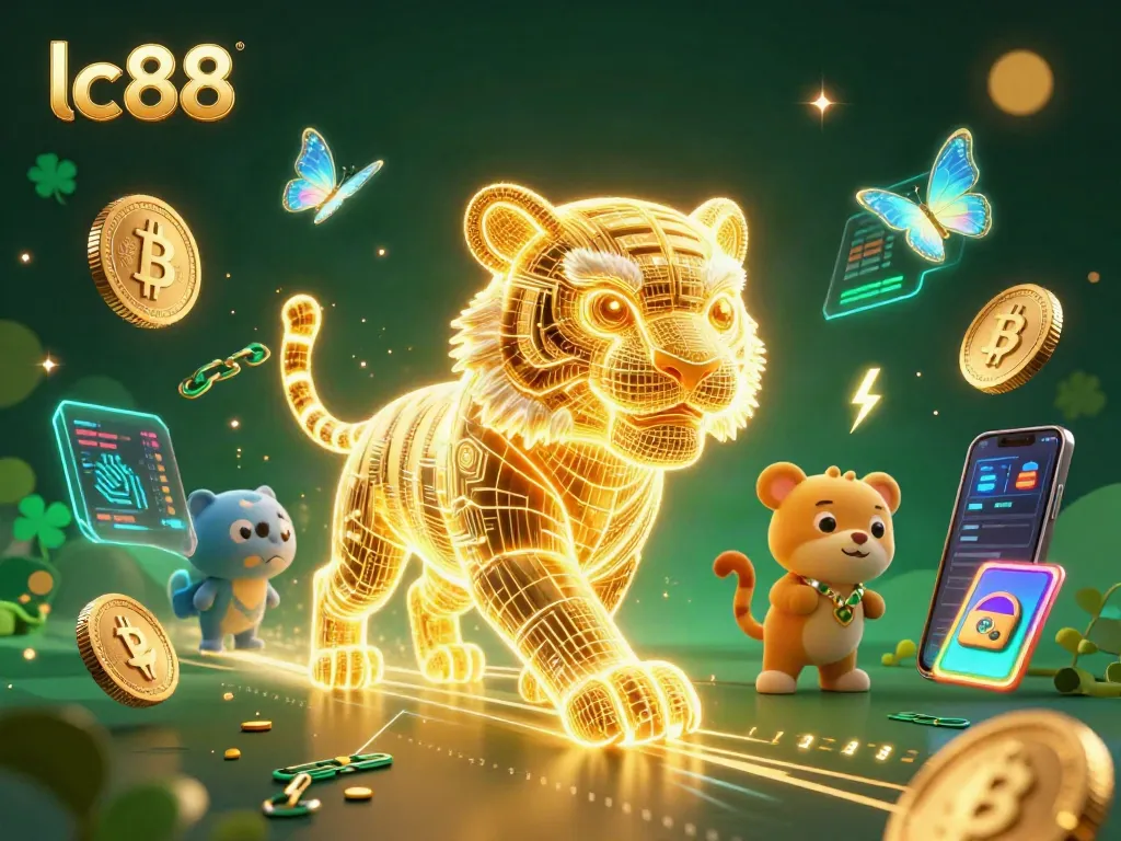 Experience thrilling gaming at lc88 with a vibrant digital casino scene featuring energetic characters and crypto elements.