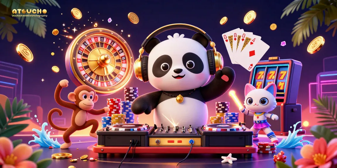 Experience excitement at atouchofwanderlustphotography with a DJ panda, vibrant casino elements, and dynamic characters.